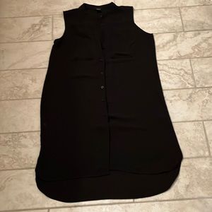 (Used) Sheer Midi black lightweight button down sleeveless dress (Size Small)
